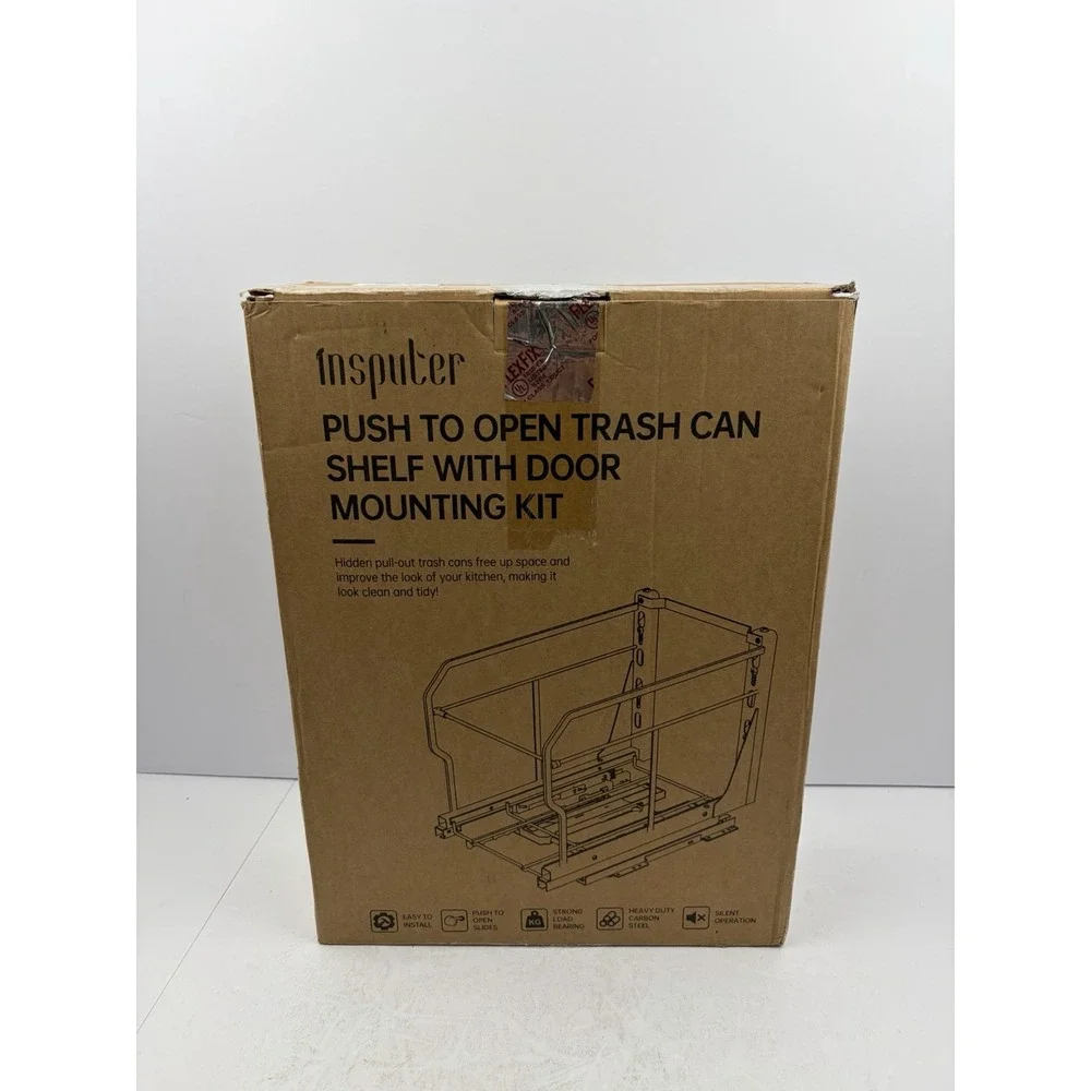 Pull Out Trash Can Under Cabinet with Push to Open Slides, Heavy Duty Under S...